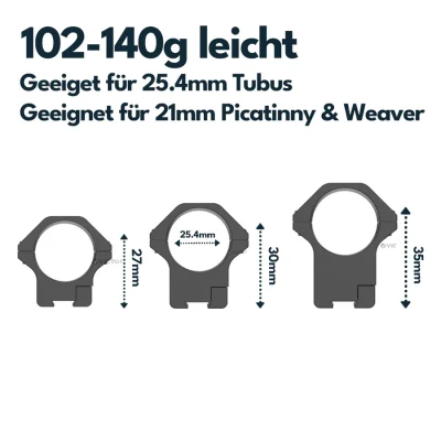 VictOptics Aluminium-Montageringe für 11-mm-Schiene und 30-mm-Tubus