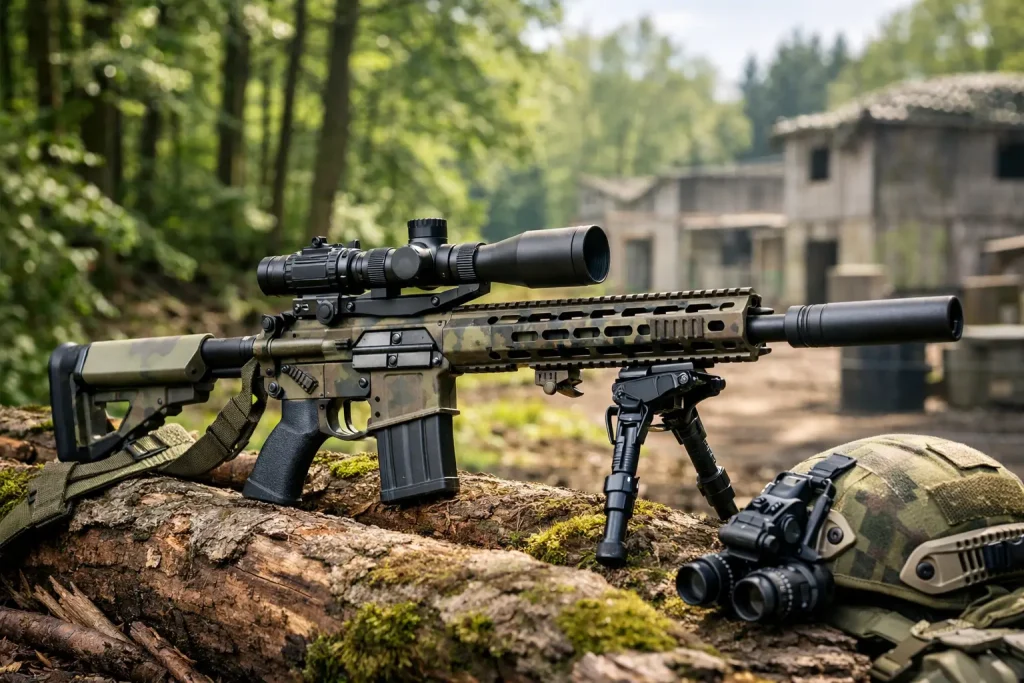 Airsoft DMR Setup Beispiel für Wald und Spielfeld